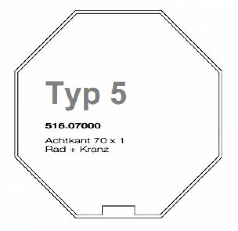 Nice Adapterset Achtkant SW 70 / Baureihe L